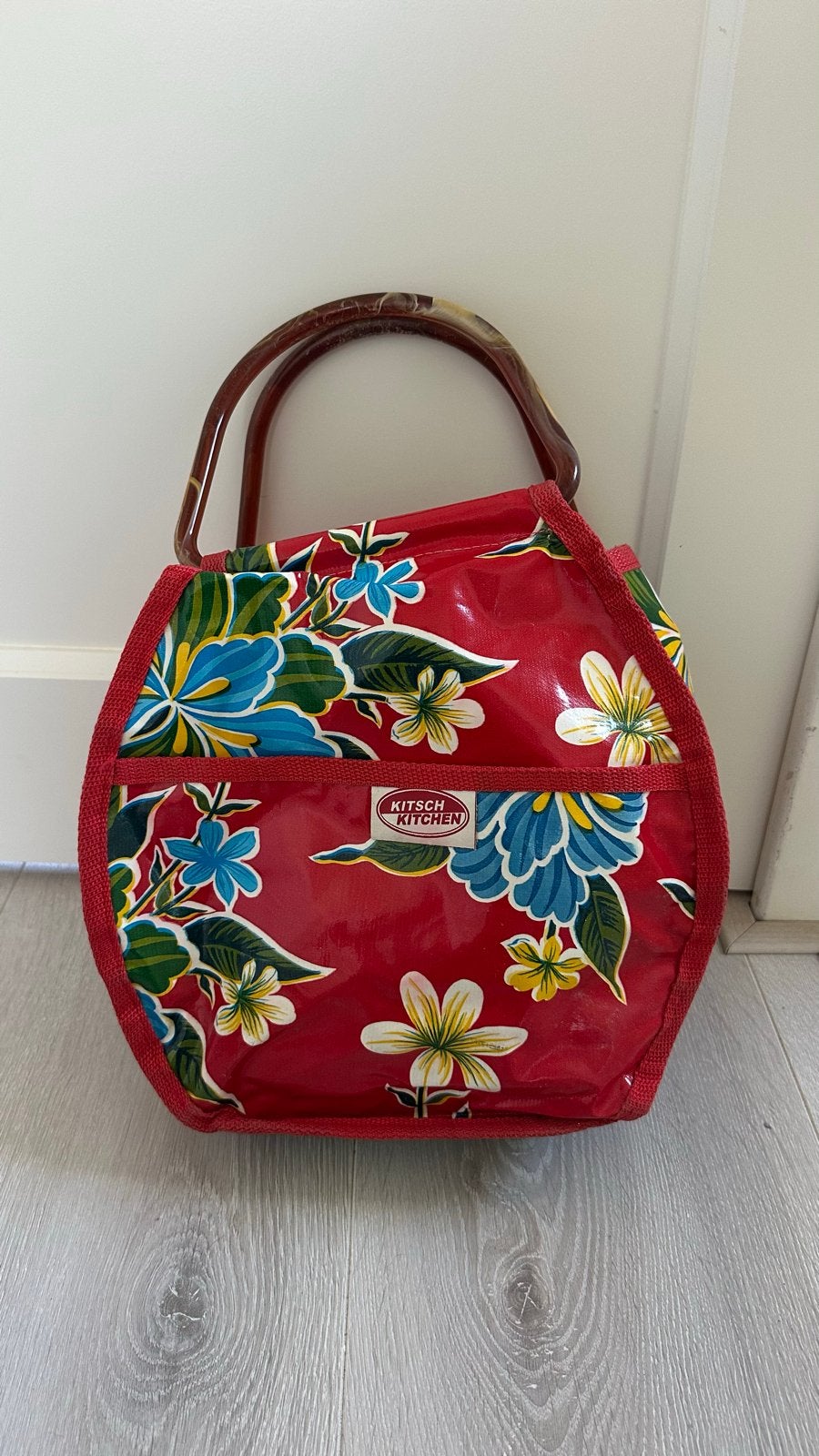 Kitsch Kitchen Bloemen Handtas, Ophalen, Zo goed als nieuw, Rood, Handtas