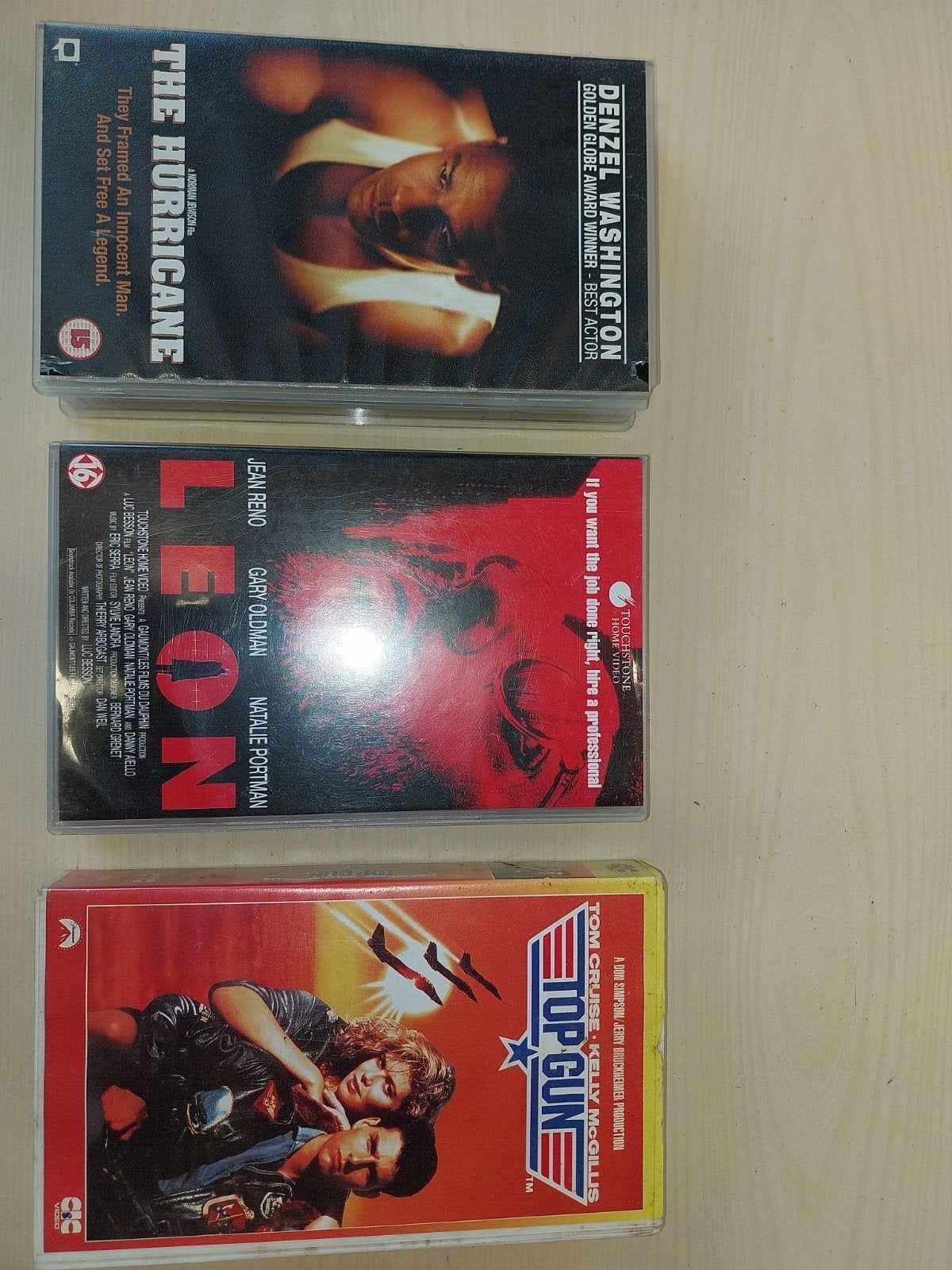Top Gun VHS - the Hurricane VHS & Léon VHS, Cd's en Dvd's, VHS | Film, Vanaf 12 jaar, Ophalen, Gebruikt, Actie en Avontuur