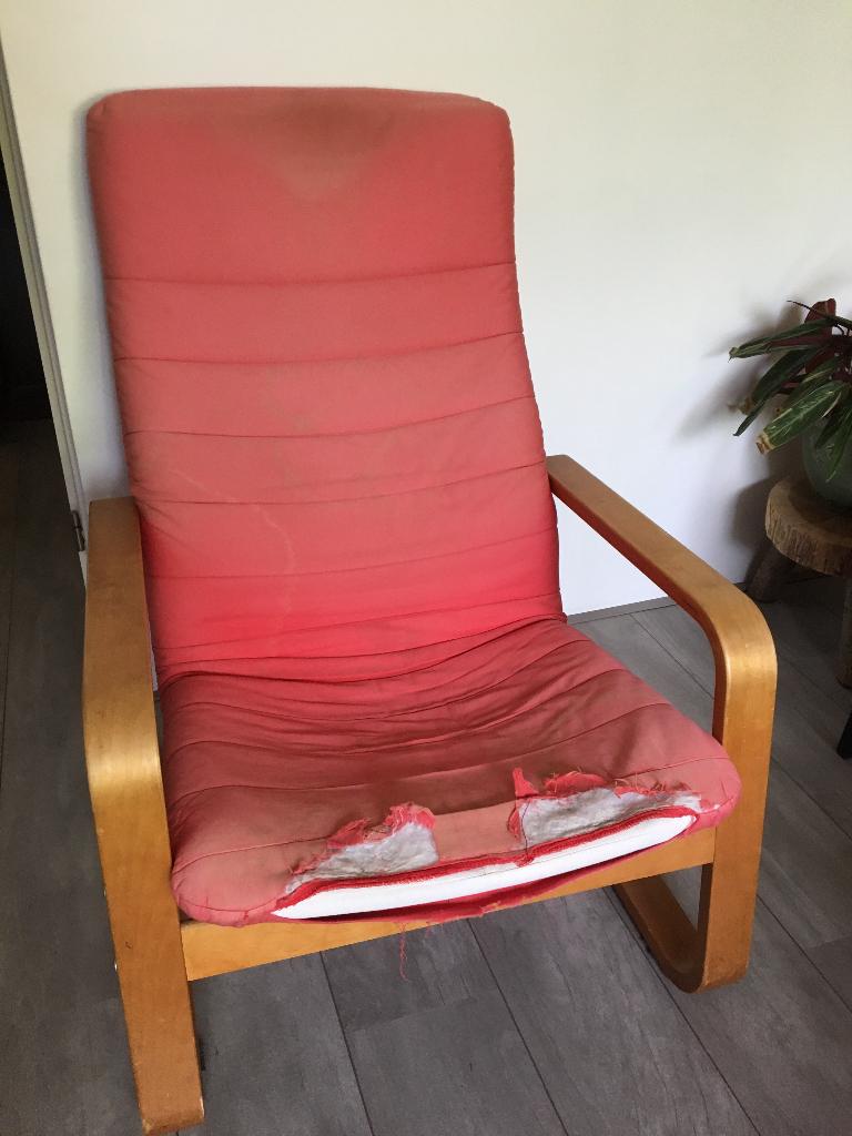 Poäng (?) fauteuil (bekleding nodig), Ophalen, Overige materialen, Gebruikt, 75 tot 100 cm