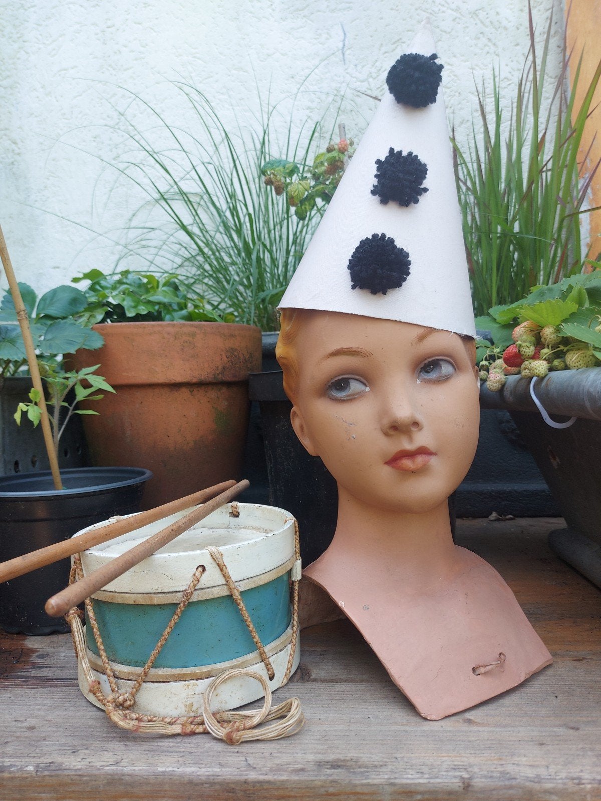 Voor decoratie oud etalagehoofd kinderhoofdje is oud, Antiek en Kunst, Ophalen of Verzenden