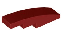 lego dakpannen / slope curved (4x1) donker rood 40 stuks, Ophalen of Verzenden, Zo goed als nieuw, Losse stenen, Lego