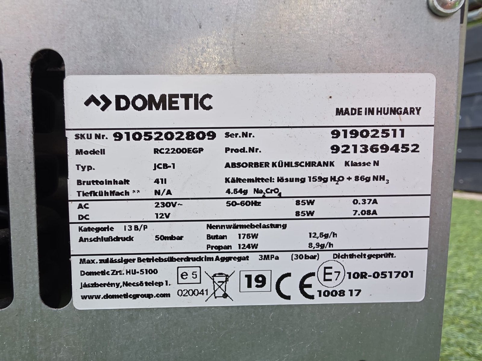 Dometic RC2200EGP Absorber Koelbox - 41L, 12V/230V/Gas, Ophalen of Verzenden, Gebruikt, Koelbox, Elektrisch
