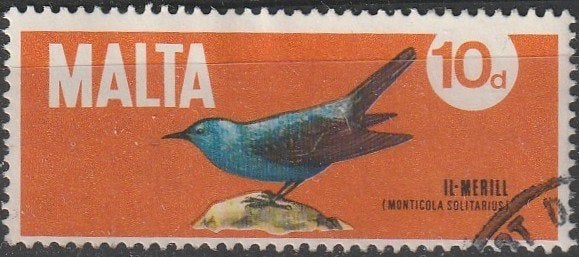 3283. Malta 431 gest. Vogel, Verzenden, Malta, Gestempeld