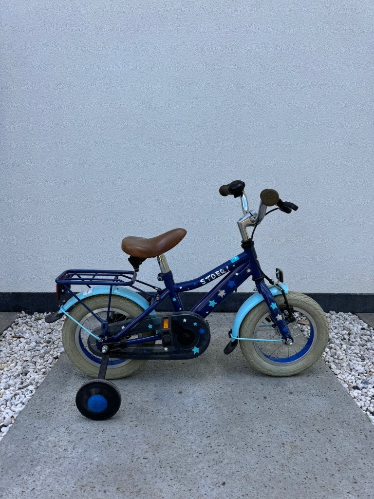 Stoer / Lief - kinderfiets 12 inch met zijwieltjes – blauw, Fietsen en Brommers, Ophalen, Terugtraprem, Zijwieltjes, Gebruikt