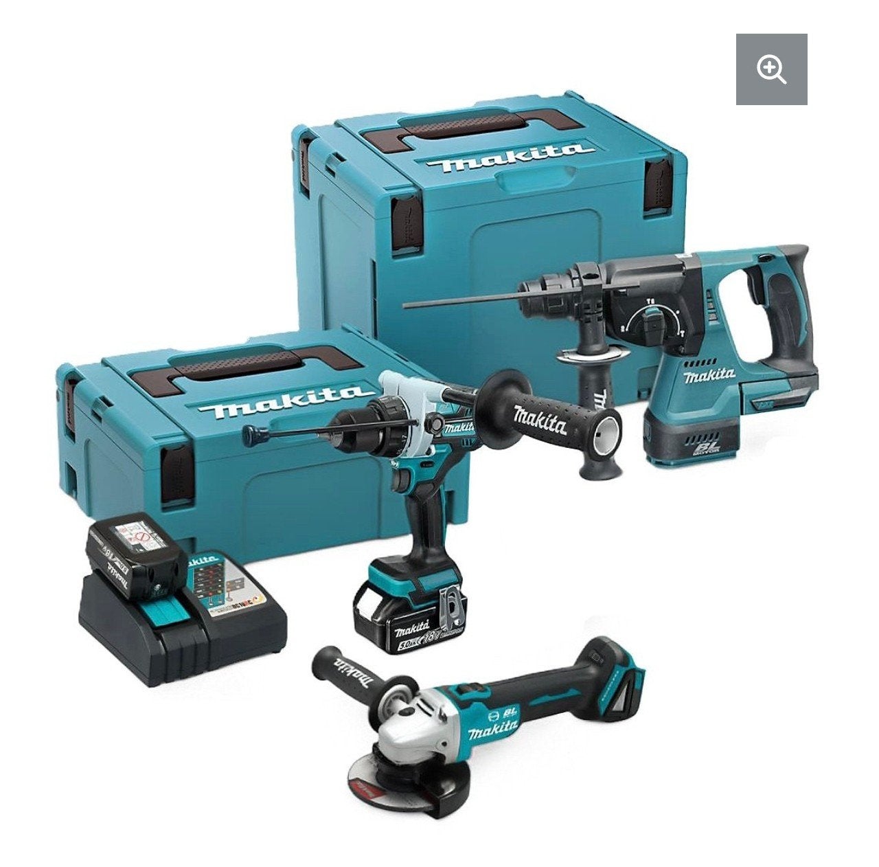 Makita DLX3221TJ Accu combiset 18V met 3 machines, Ophalen, 600 watt of meer, Nieuw, Klopboormechanisme