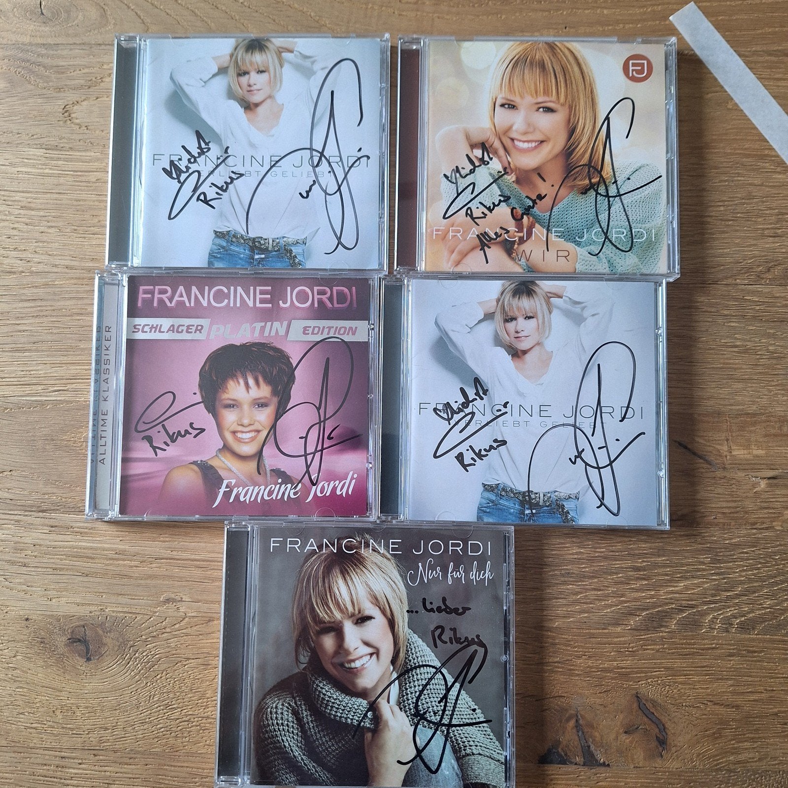 Francine Jordi CD's - Gesigneerd (5 stuks), Gebruikt, Schlager, Ophalen of Verzenden, Gesigneerd