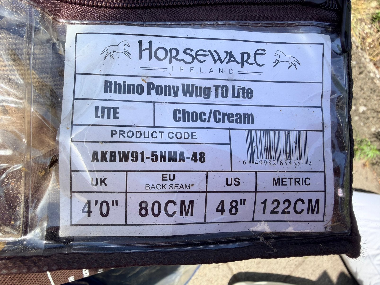 Regen Horseware Rhino pony wug turnout 80cm/ 122cm  maat 4, Gebruikt, Shetlander/Mini, Ophalen of Verzenden, Horseware