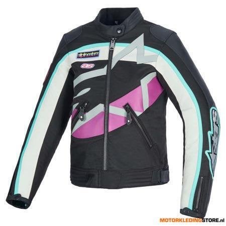 Alpinestars Idles Motorjas, Zwart-Wit-Paars, Ophalen of Verzenden, Nieuw met kaartje