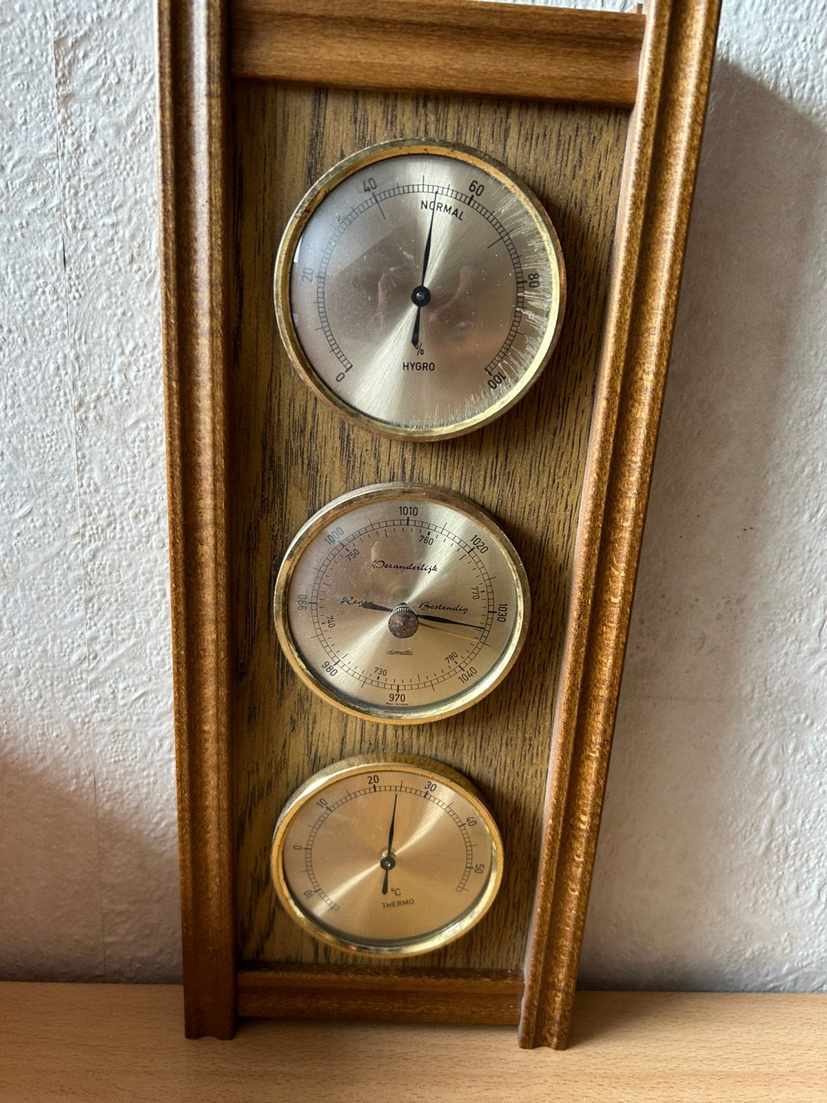 Eiken houten weerstation., Ophalen of Verzenden, Gebruikt