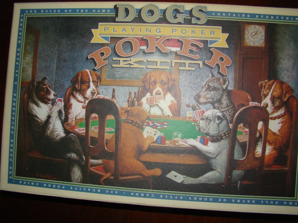 poker spel kaarten en chips Dogs Poker Kitt, Ophalen of Verzenden, Zo goed als nieuw