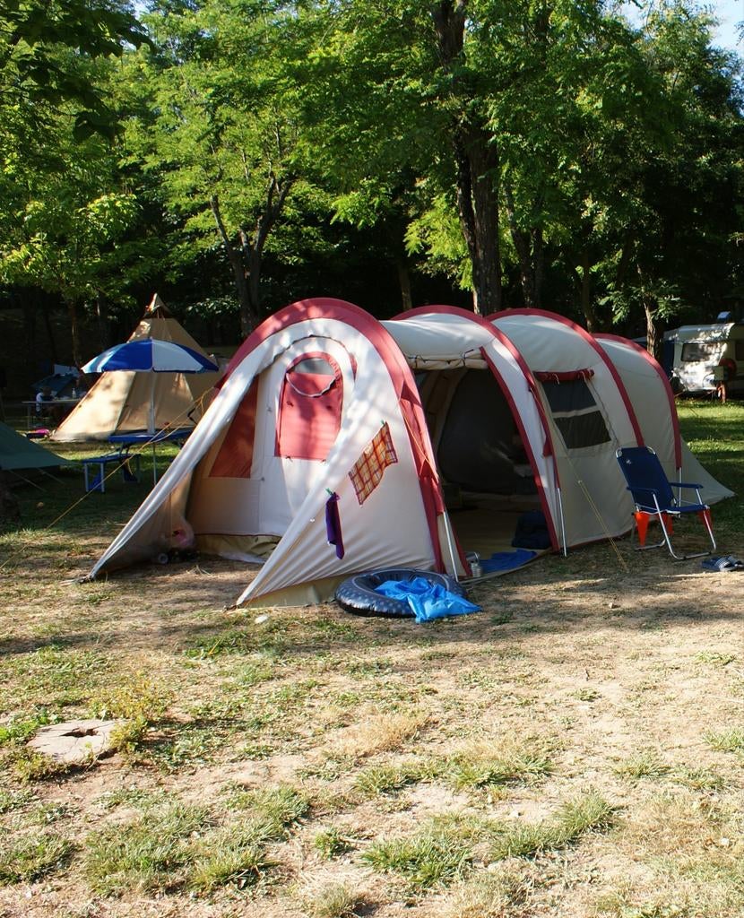 Brixen 4-persoons katoenen tent met vast grondzeil, Caravans en Kamperen, Ophalen, Gebruikt