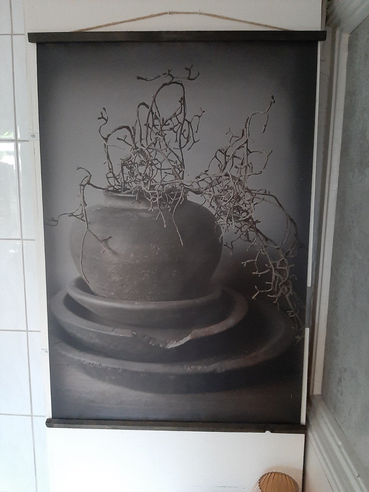 wanddoek brocant/schilderij/ vaas, Ophalen of Verzenden