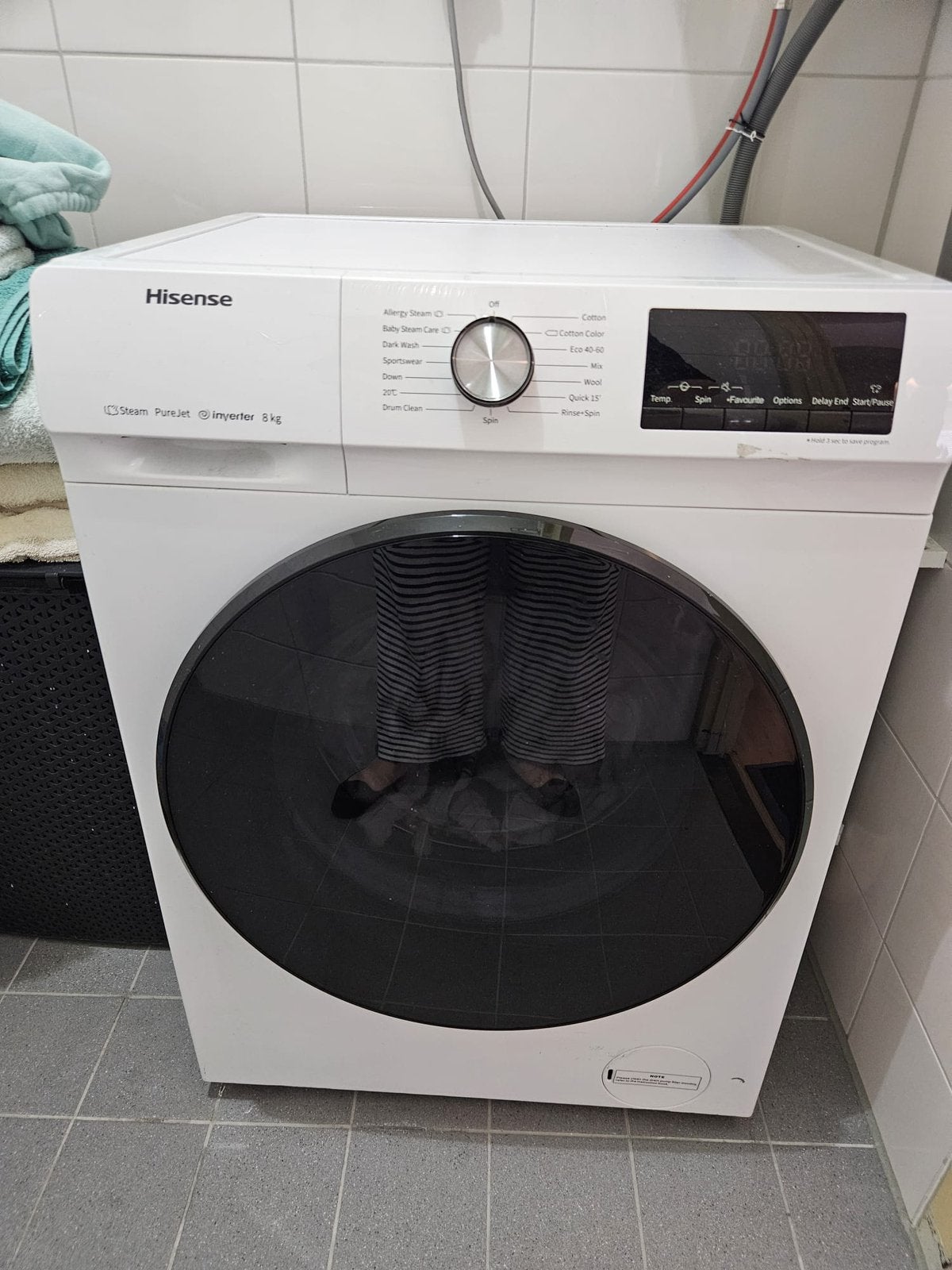 Hisense wasmachine 8 kg, Witgoed en Apparatuur, Wasmachines, Zo goed als nieuw, 8 tot 10 kg, 85 tot 90 cm, 1200 tot 1600 toeren