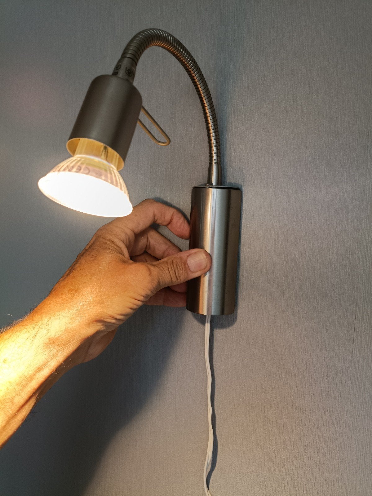 Flexibel Wandlampje - Ideaal als leeslamp of bedlamp, Gebruikt, Gerichte verlichting, GU10, Ophalen of Verzenden