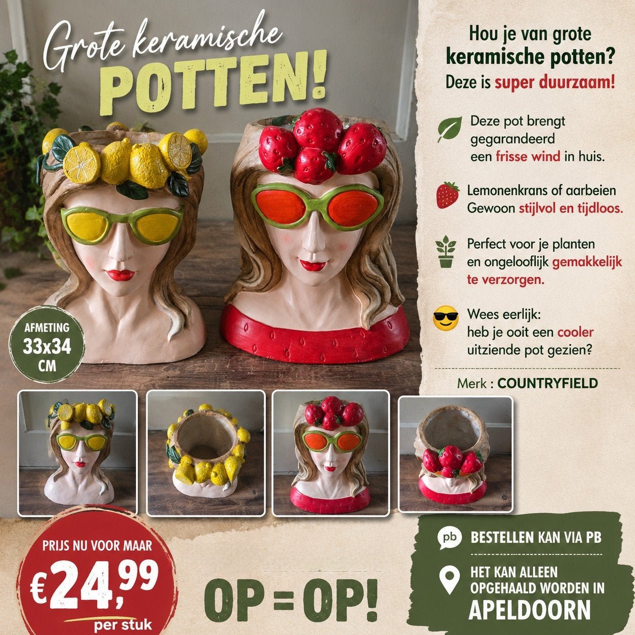Hou je van keramische grote potten, Ophalen, Nieuw, Rond