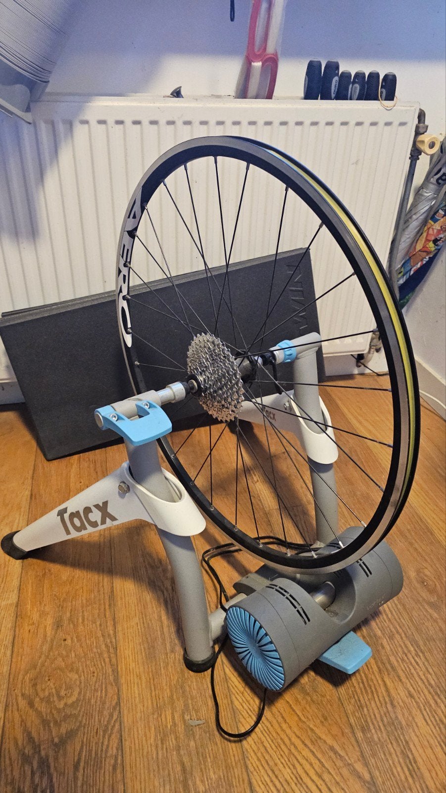 Tacx Fietstrainer met Wiel en Cassette, Gebruikt, Velgrem, Dames, Ophalen