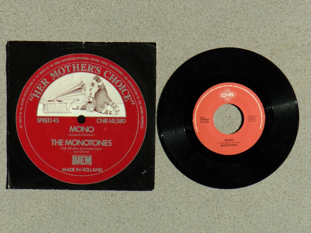 Monotones - Mono VINYL SINGLE, Gebruikt, 7 inch, Pop, Fotohoes