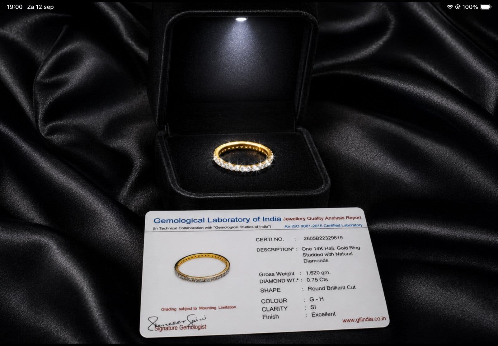 gouden ring alliance met natuurlijke diamanten, Sieraden, Tassen en Uiterlijk, Nieuw, Ophalen of Verzenden, 17 tot 18, Dame