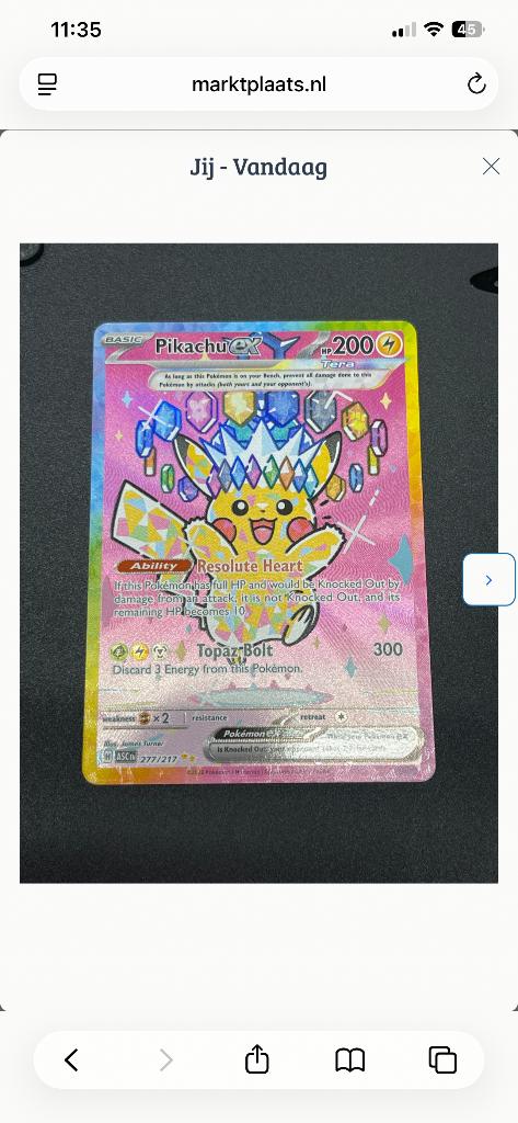 Prachtige Pikachu Tera (Ascended Heroes), Ophalen, Zo goed als nieuw, Losse kaart, Foil