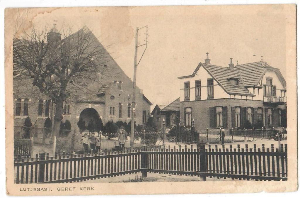 Lutjegast - Geref Kerk, Verzenden, 1920 tot 1940, Gelopen, Groningen