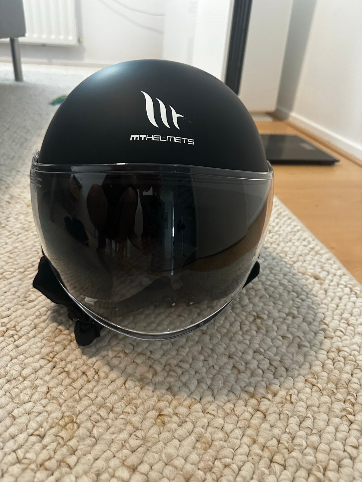 MT Helmets Street S Jethelm Mat Zwart Maat M, Fietsen en Brommers, Brommerhelmen, Ophalen, Zo goed als nieuw, Medium