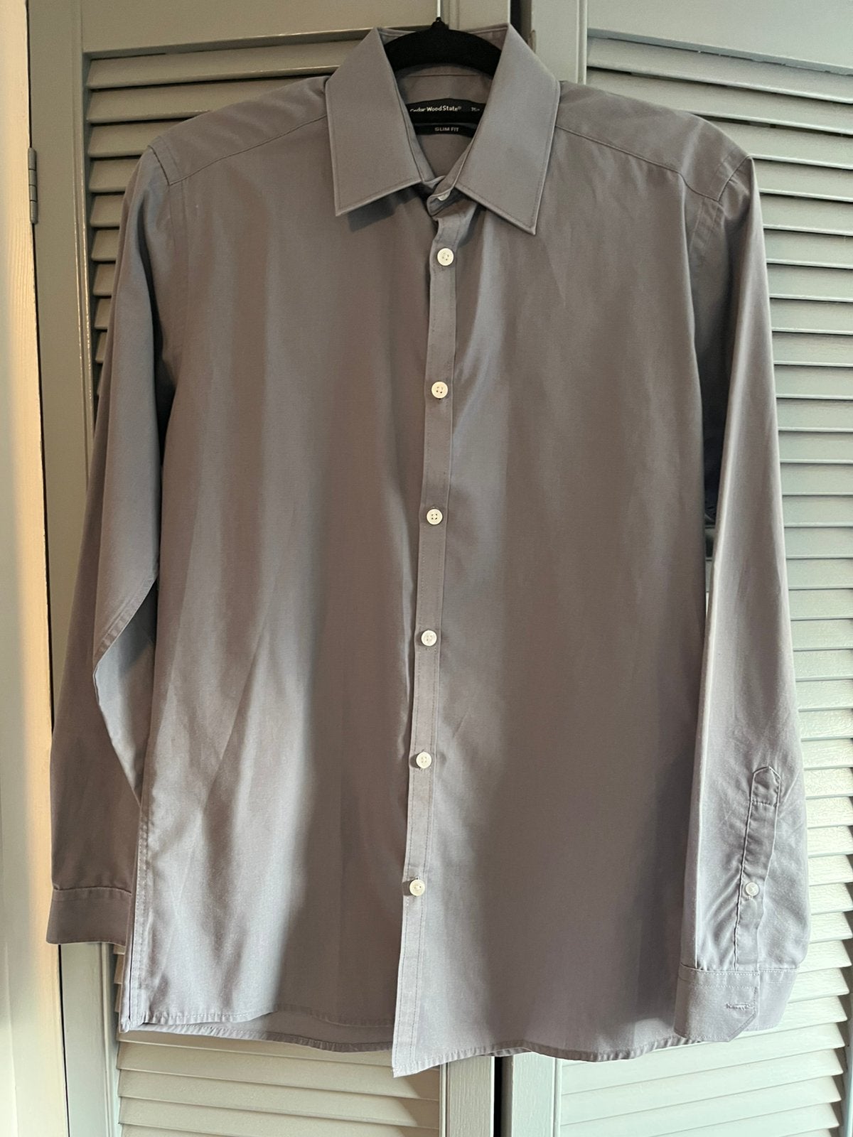 Cedar Woodstate grijze heren blouse mt 15, Cedar Wood State, Zo goed als nieuw, Grijs, Halswijdte 39/40 (M)