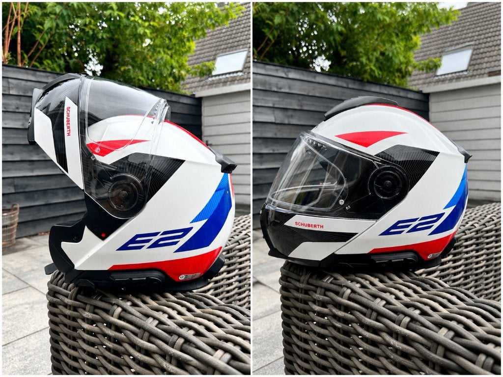 Schuberth E2 Systeemhelm - Wit/Rood/Blauw, Overige merken, Systeemhelm, Dames, Ophalen of Verzenden