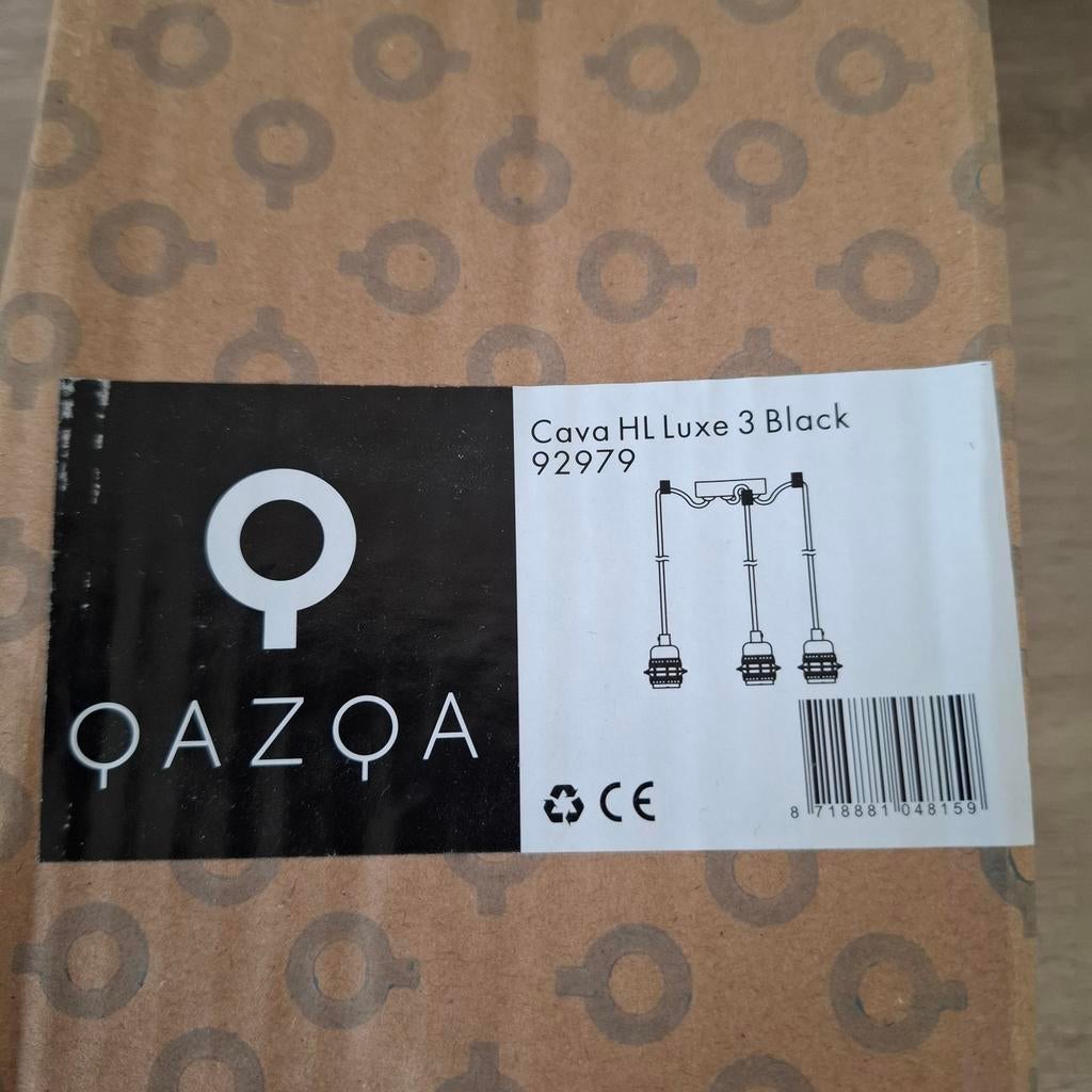 OAZOA Cava Hzl luxe 3 lamp zwart met 3 Calex smartlampen, Ophalen of Verzenden, Nieuw, Metaal, Modern, Smart Home