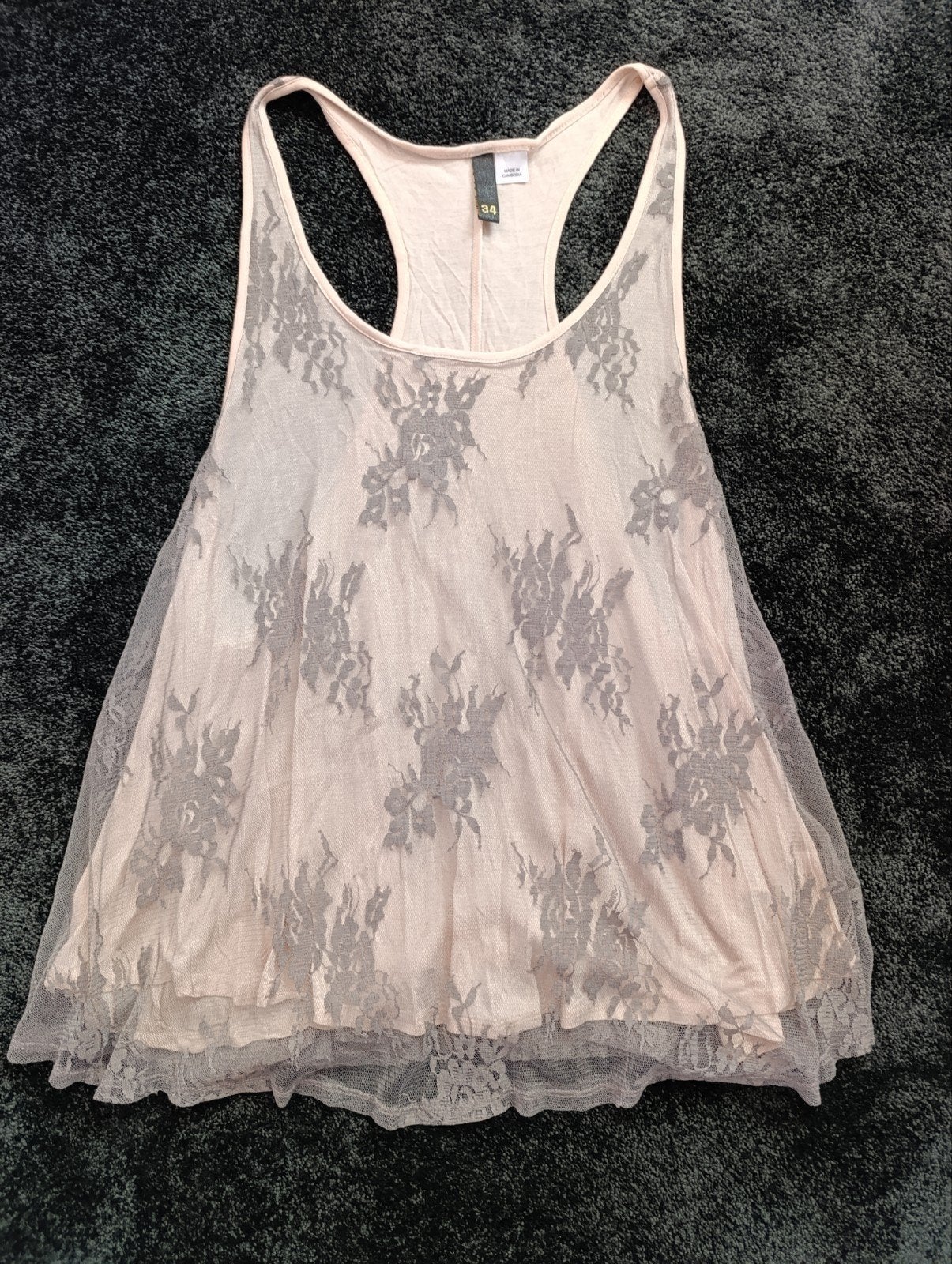 Roze kanten top maat 34 (XS), Ophalen of Verzenden, Zo goed als nieuw, Roze, Zonder mouw