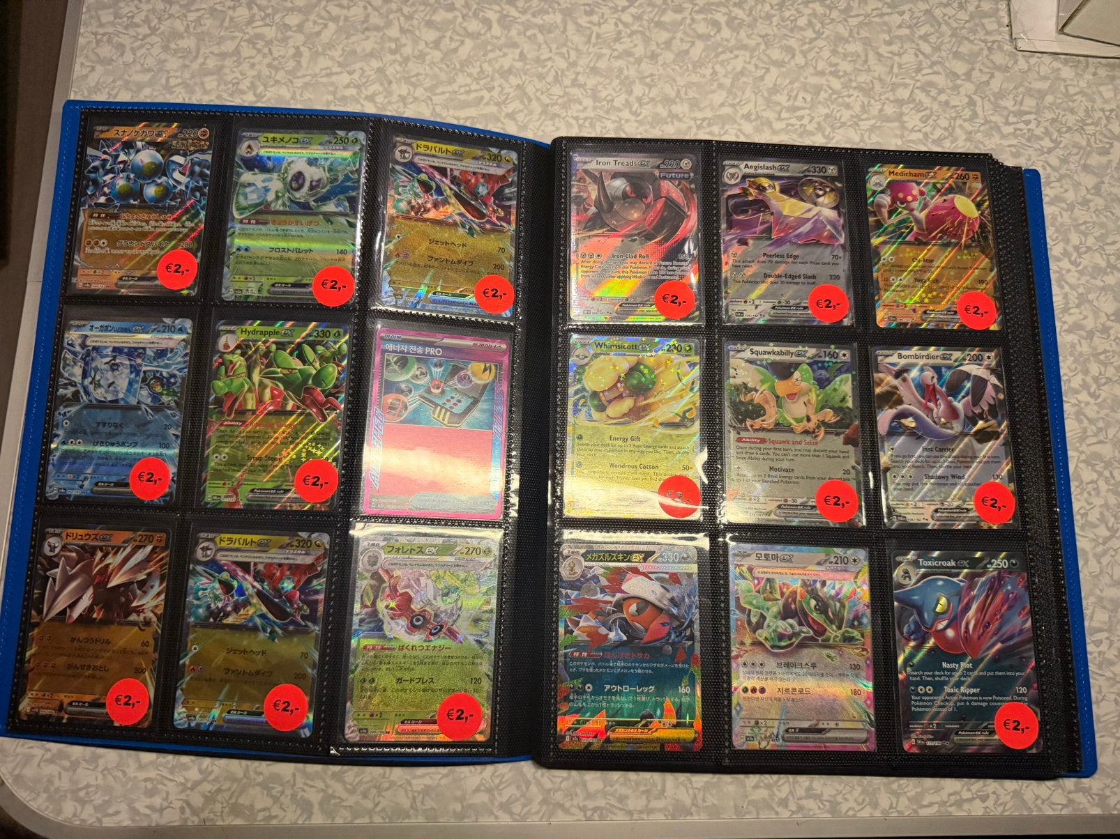 Pokemon Map vol met pokemon kaarten EX, Ophalen of Verzenden, Zo goed als nieuw, Meerdere kaarten, Foil