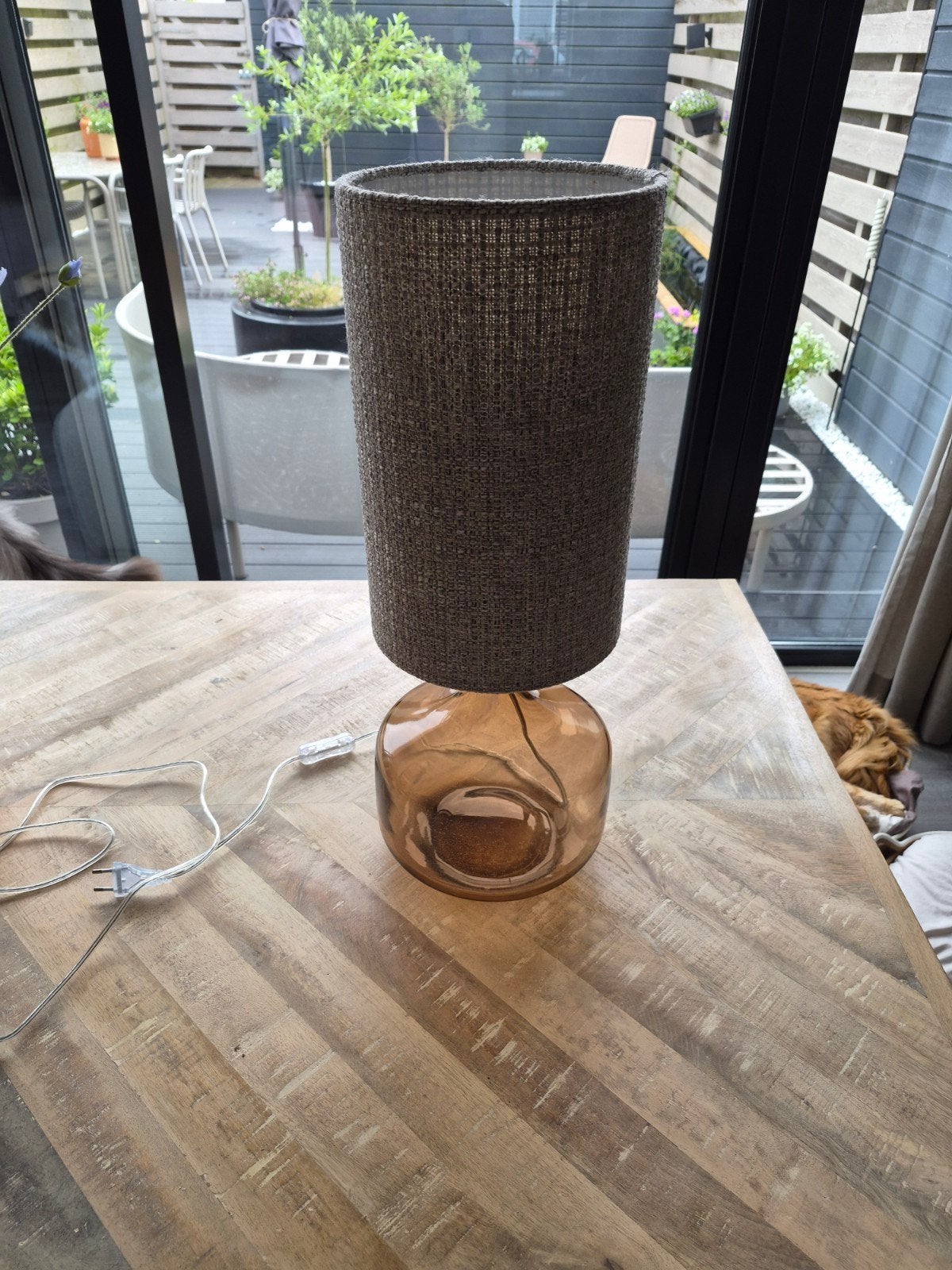Twee zgan tafellampen, Ophalen, Zo goed als nieuw, Glas, Met schakelaar