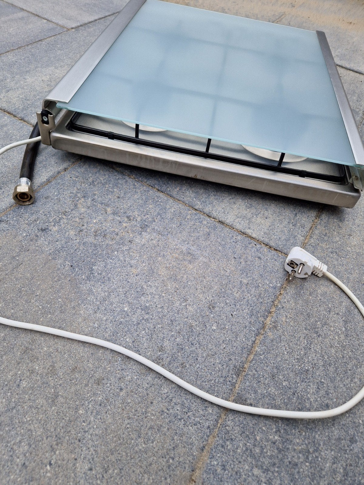 ETNA Gas kookplaat met 4 pitten en glazen deksel, Witgoed en Apparatuur, Kookplaten, Gebruikt, Gas, Vrijstaand, 4 kookzones
