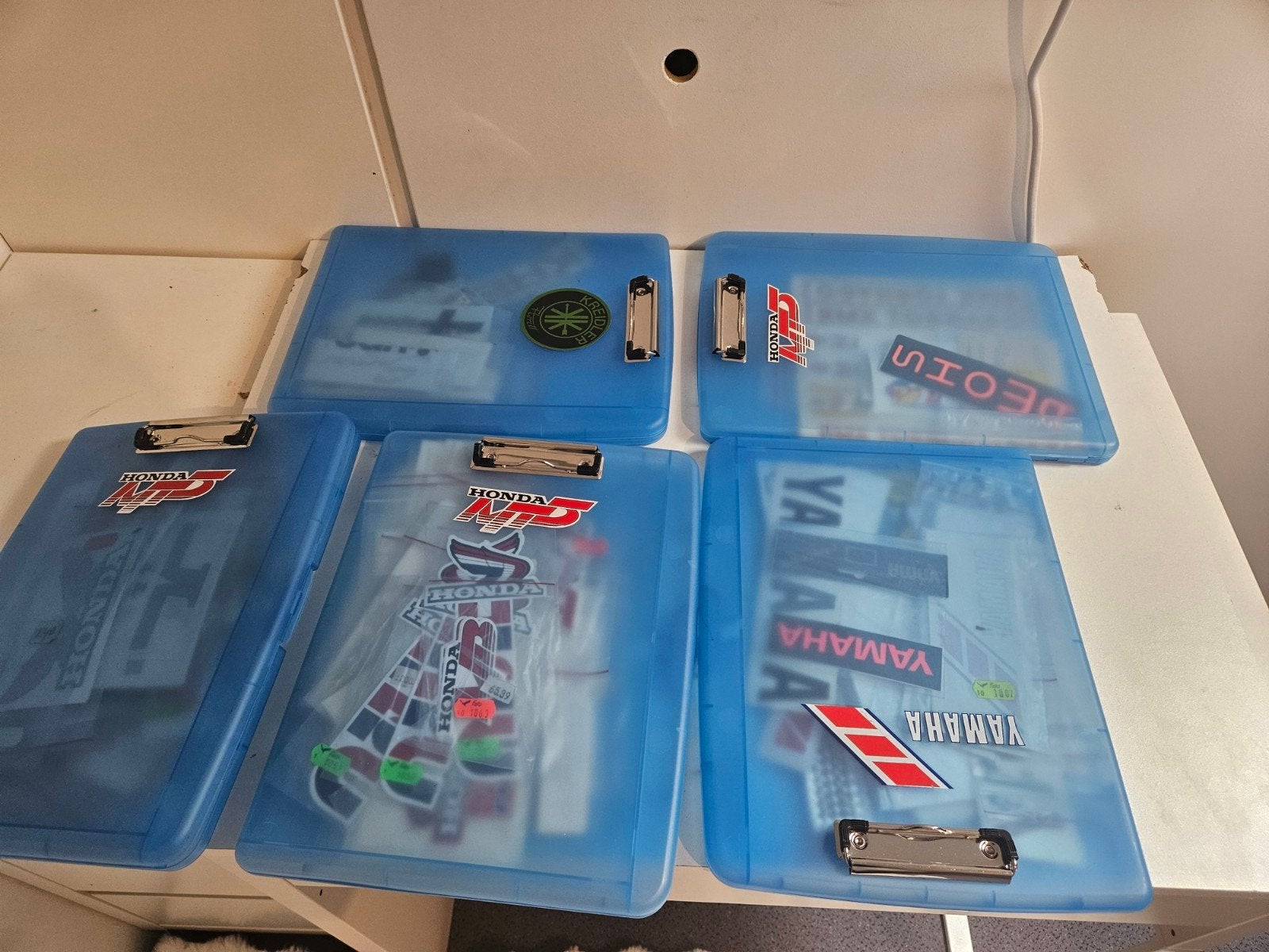 Grote collectie vintage stickers Honda MT5 MTX Yamaha, Ophalen