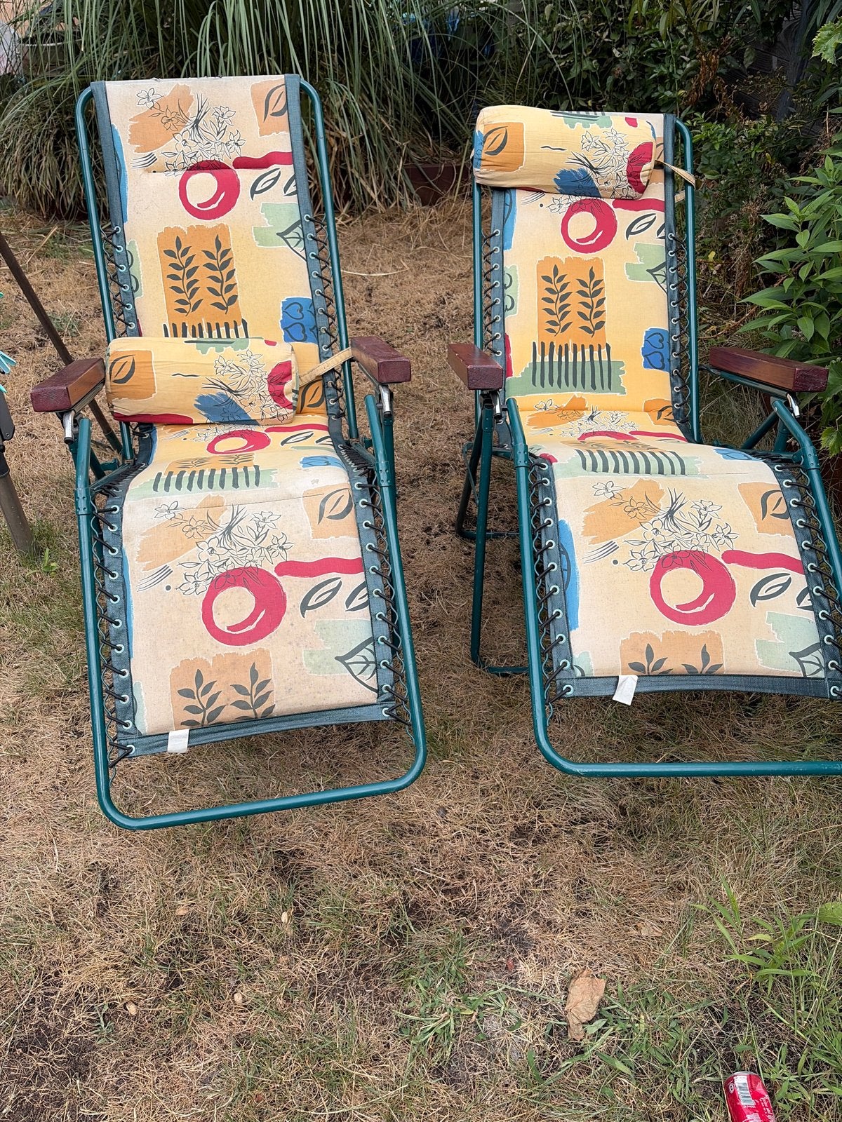 Lafuma stoelen - frame en elastiek goed, doek beschadigd, Ophalen, Gebruikt, Metaal, Verstelbaar