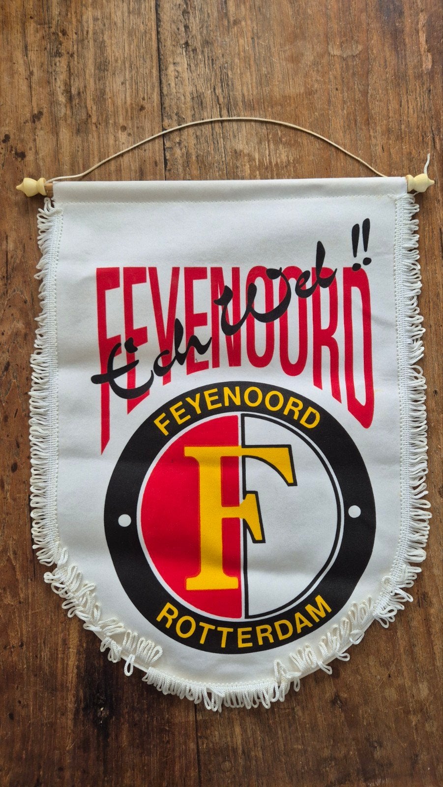 Feyenoord vaantje - Vintage jaren '80/'90 - 45x30 cm, Verzamelen, Sportartikelen en Voetbal, Ophalen of Verzenden, Gebruikt, Feyenoord