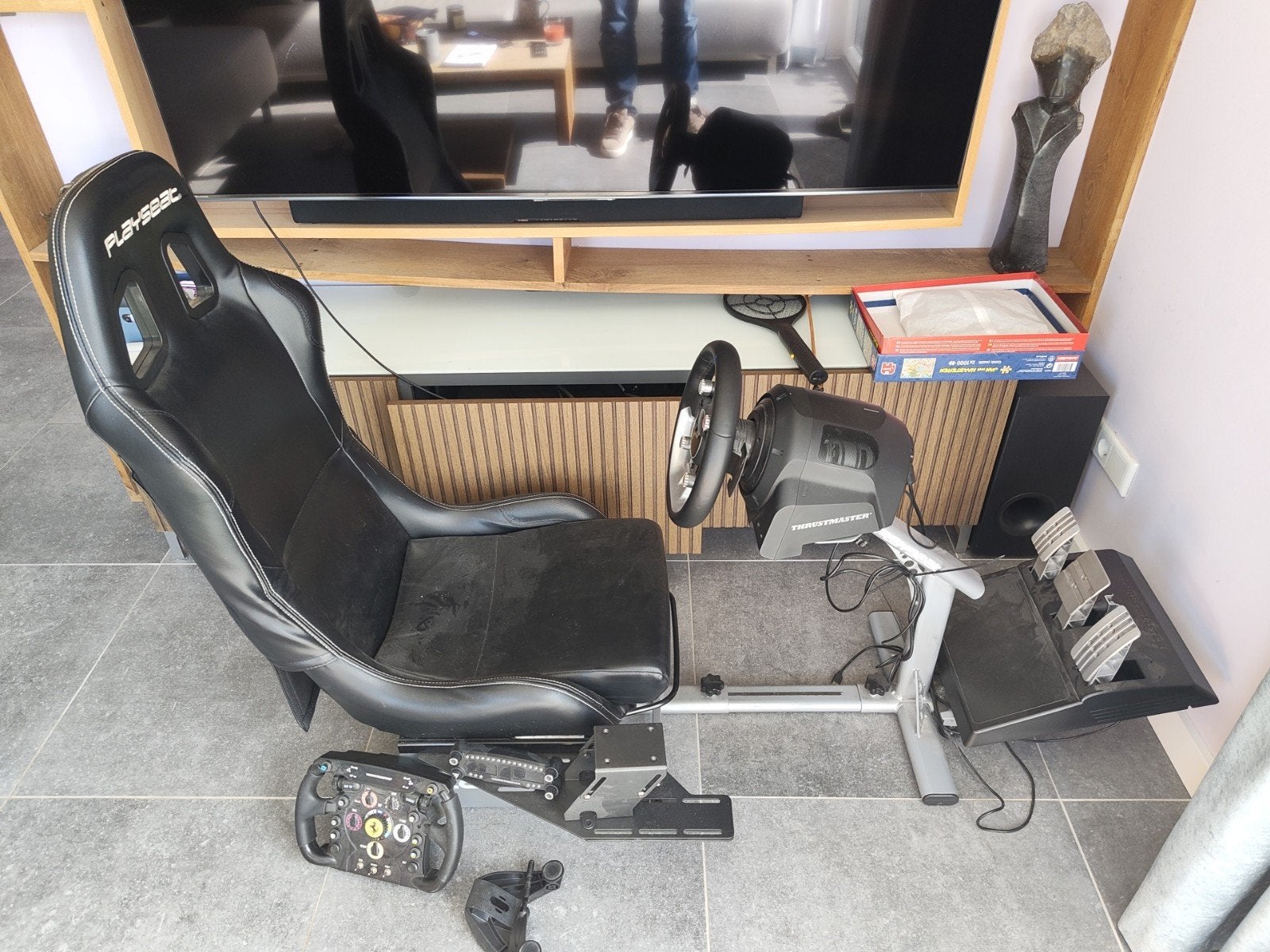 Playseat racestoel met Thrustmaster T-GT II + extra racestuu, Ophalen, Racestoel, Gebruikt, Playseat
