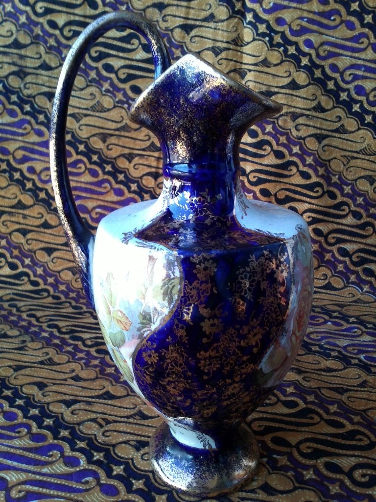 Mooi antiek stel Engelse vaasjes van porselein 21 cm. 1890., Antiek en Kunst, Antiek | Vazen, Ophalen of Verzenden