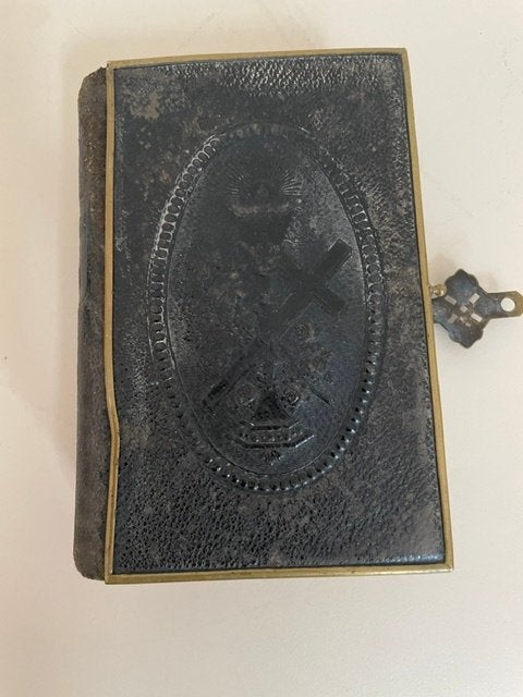 Antiek religieus boekje bijbel. Paroissien1870 Goud op snee., Antiek en Kunst, Ophalen