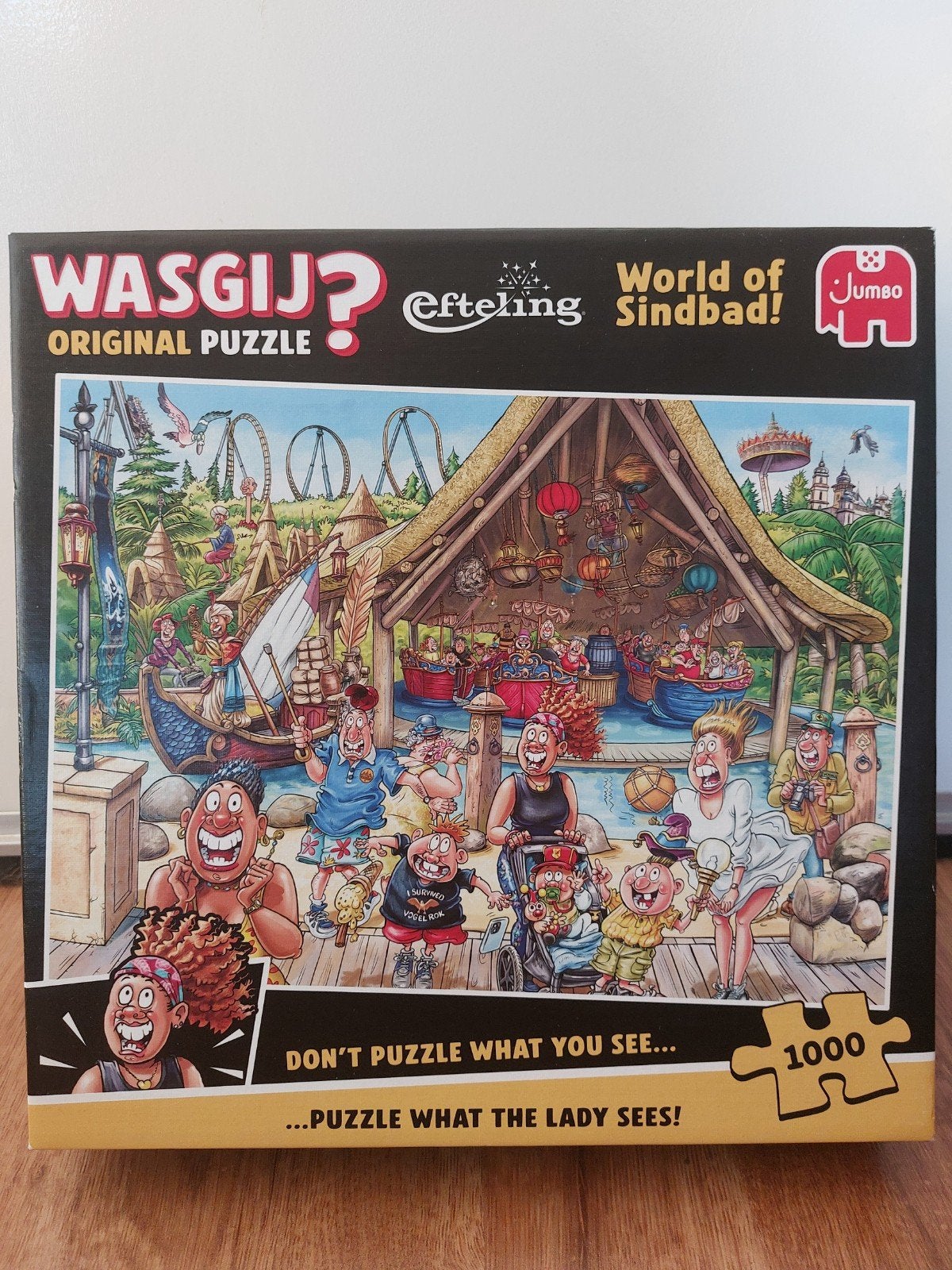 Puzzel van JUMBO • Wasgij? • Efteling ~ 'World of Sinbad'', Ophalen of Verzenden, 500 t/m 1500 stukjes, Zo goed als nieuw, Legpuzzel