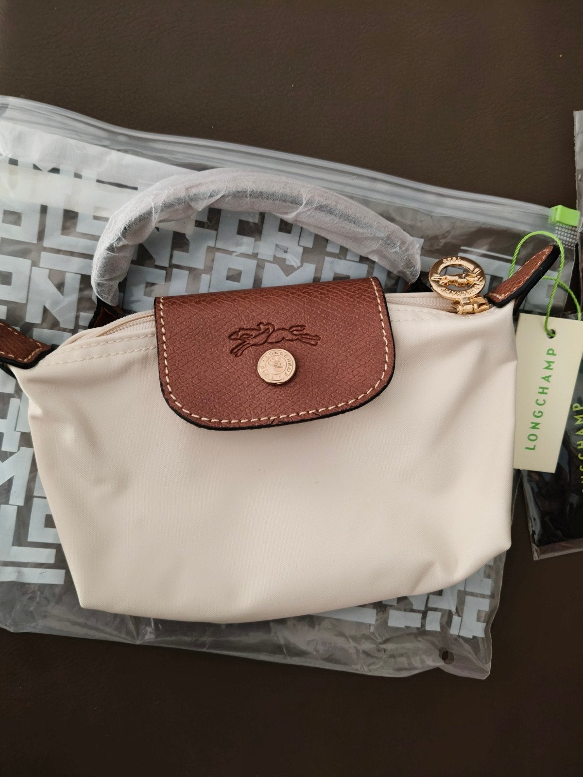 Long champ Mini Bag – Crème/Bruin – Nieuw, Ophalen of Verzenden, Nieuw, Beige, Schoudertasje