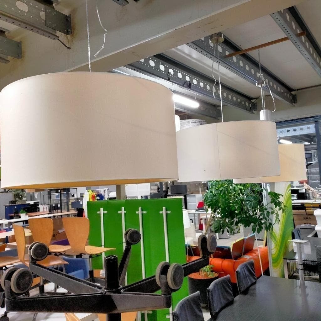 Hanglamp met crème kap doorsnee 68 cm, Huis en Inrichting, Ophalen, Gebruikt, Minder dan 50 cm