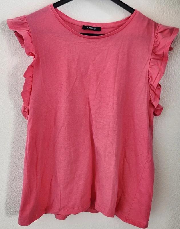 T-shirt, kleur roze, maat m, merk amisu, Kleding | Dames, T-shirts, Maat 38/40 (M), Ophalen of Verzenden, Zo goed als nieuw, Korte mouw