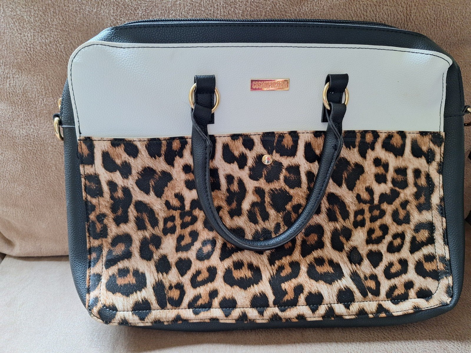 Cosmopolitan laptoptas met luipaardprint - als nieuw, Ophalen of Verzenden, 17 inch of meer, Zo goed als nieuw