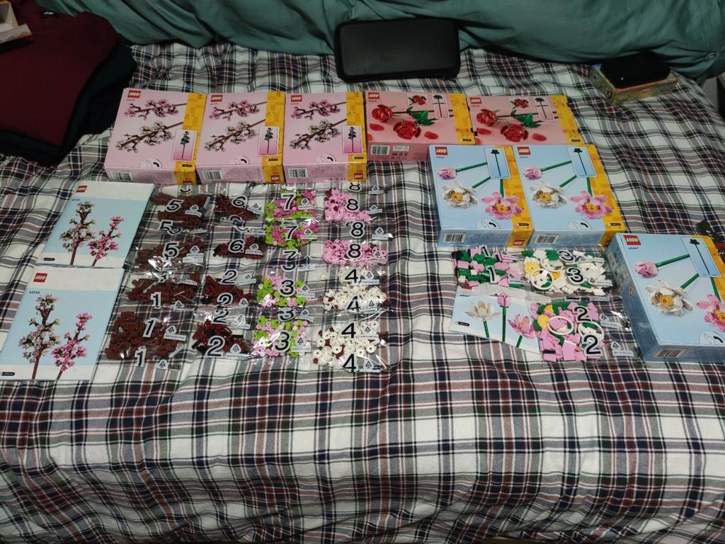 Lego Bloemen Set: Kersenbloesem, Rozen & Lotus (12 stuks), Ophalen of Verzenden