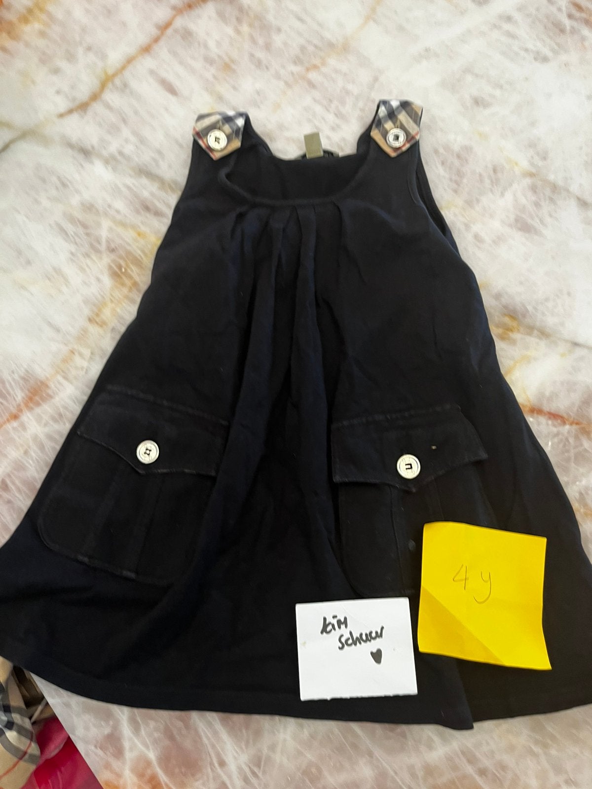 Originele zomerjurk Burberry 4 jaar zwart, Ophalen of Verzenden, Zo goed als nieuw, Meisje, Jurk of Rok