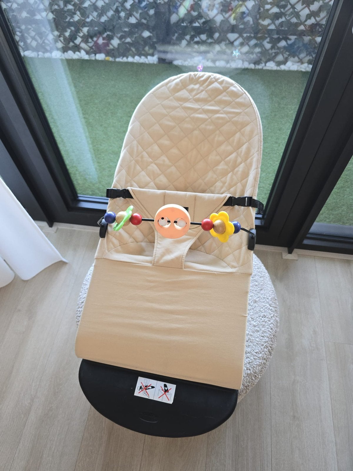 Skye & Scott Baby Wipstoel / Bouncer Beige + Speelboog, Ophalen, Zo goed als nieuw