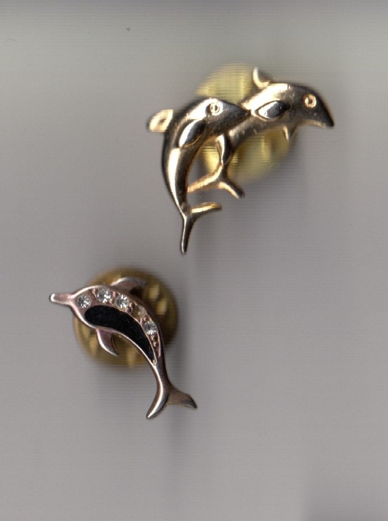 Dolfijn Dolfijnen pins, Gebruikt, Niet vindbaar, Niet vindbaar, Speldje of Pin