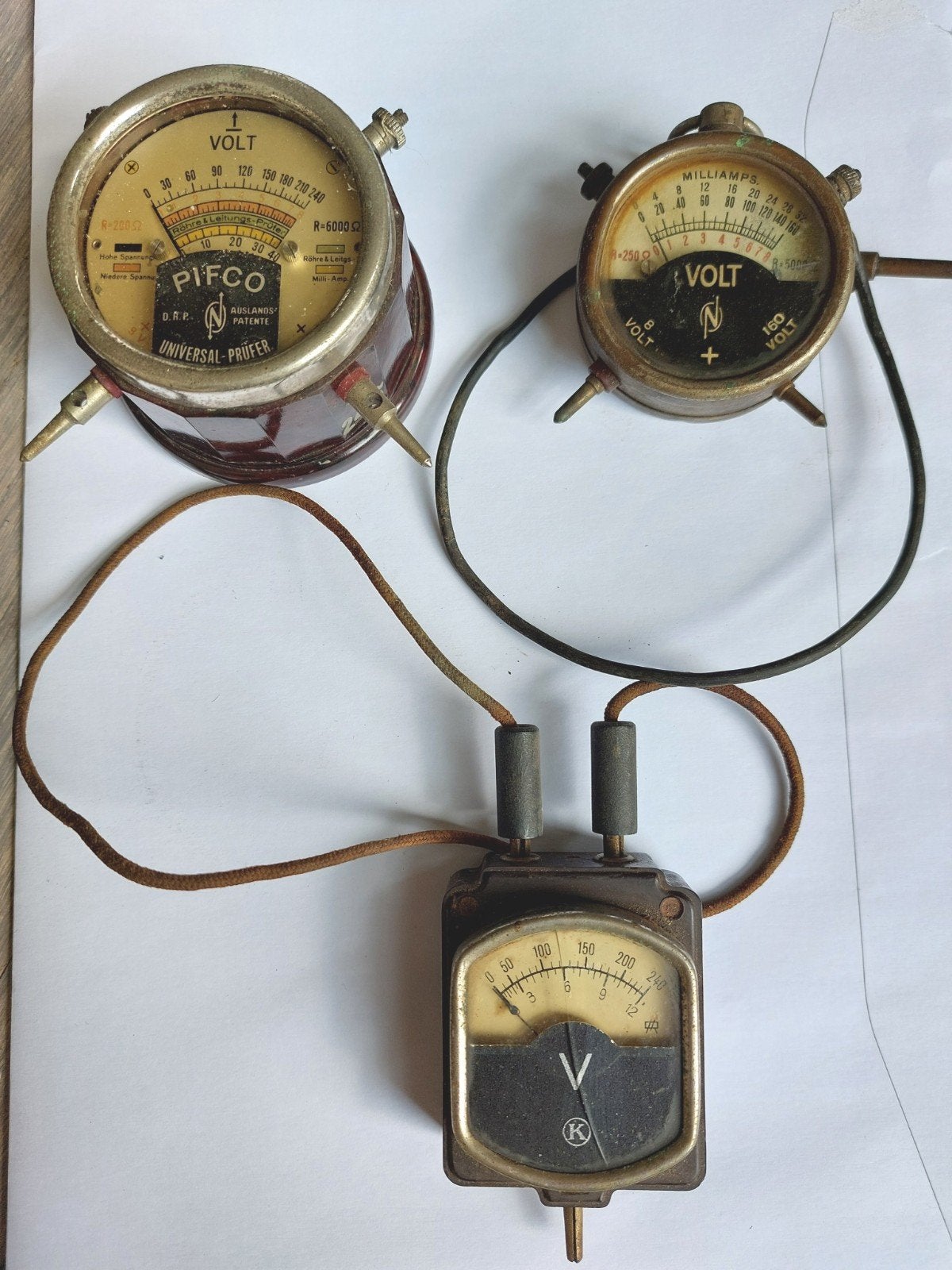3x antieke Voltmeter, Ophalen of Verzenden