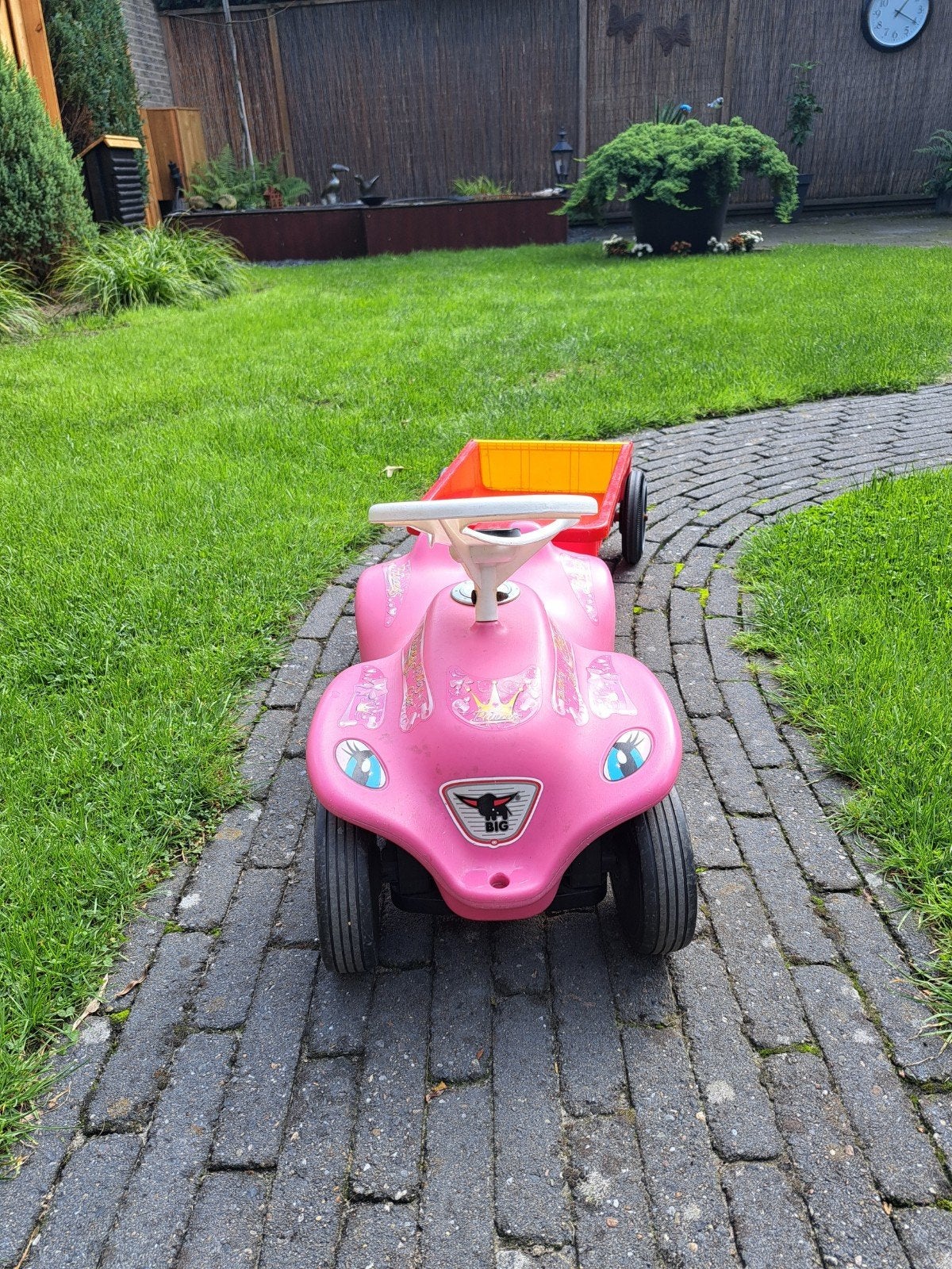 Roze loopauto met aanhanger - Big Bobby Car Princess, Ophalen, Gebruikt, Loopvoertuig