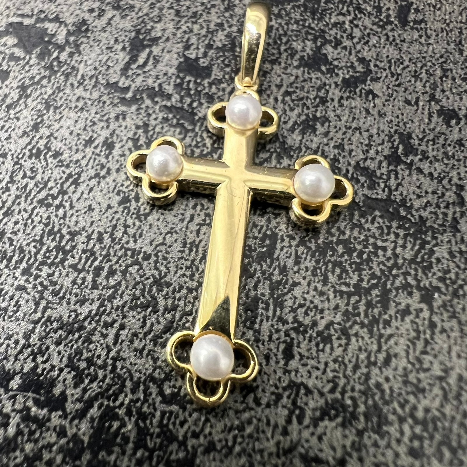 14 karaat gouden kruis jezus hanger, Ophalen of Verzenden, Zo goed als nieuw, Goud, Kruis of Symbool